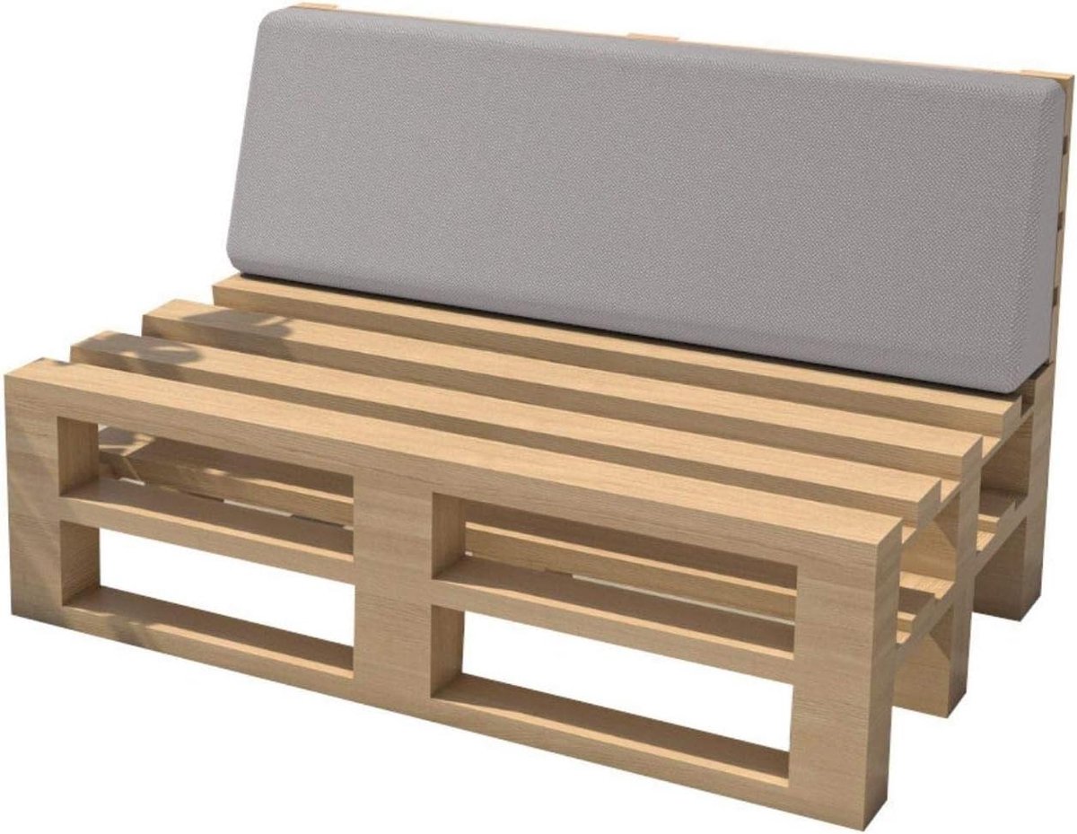 Pallet Kussen - Zitkussen Rugkussen - Buiten Ontspannen - Waterdicht Polyester - 120x40x10/20 cm - Zilver