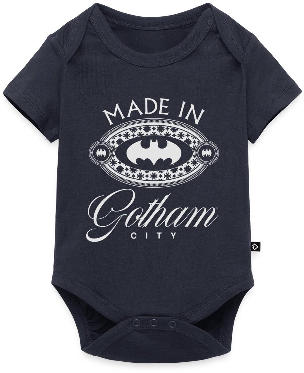 Batman Gemaakt In Gotham City Logo Symbool Baby Rompertje Met Korte Mouwen