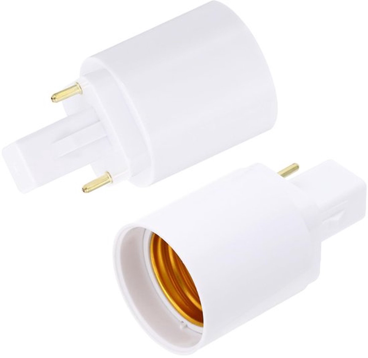 G24D naar E26/E27 Lamp Fitting Adapter - 2 Stuks - Wit, Vlamvertragend