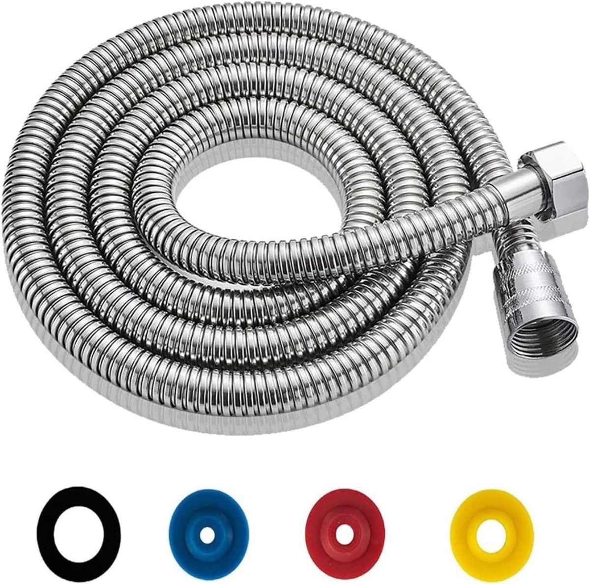 Flexibele Douche Slang 2 m van RVS met Draai Bescherming, Universele Aansluiting en Waterbesparende Begrenzer