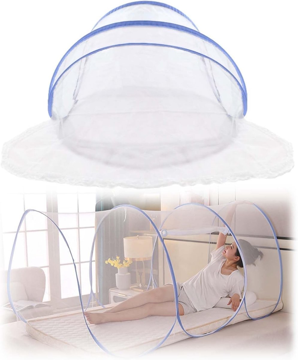 Pop-up Muggennet 190 x 90 x 90 cm, Vouwbaar en Draagbaar, Ideaal voor Reizen, Kamperen en Thuisgebruik