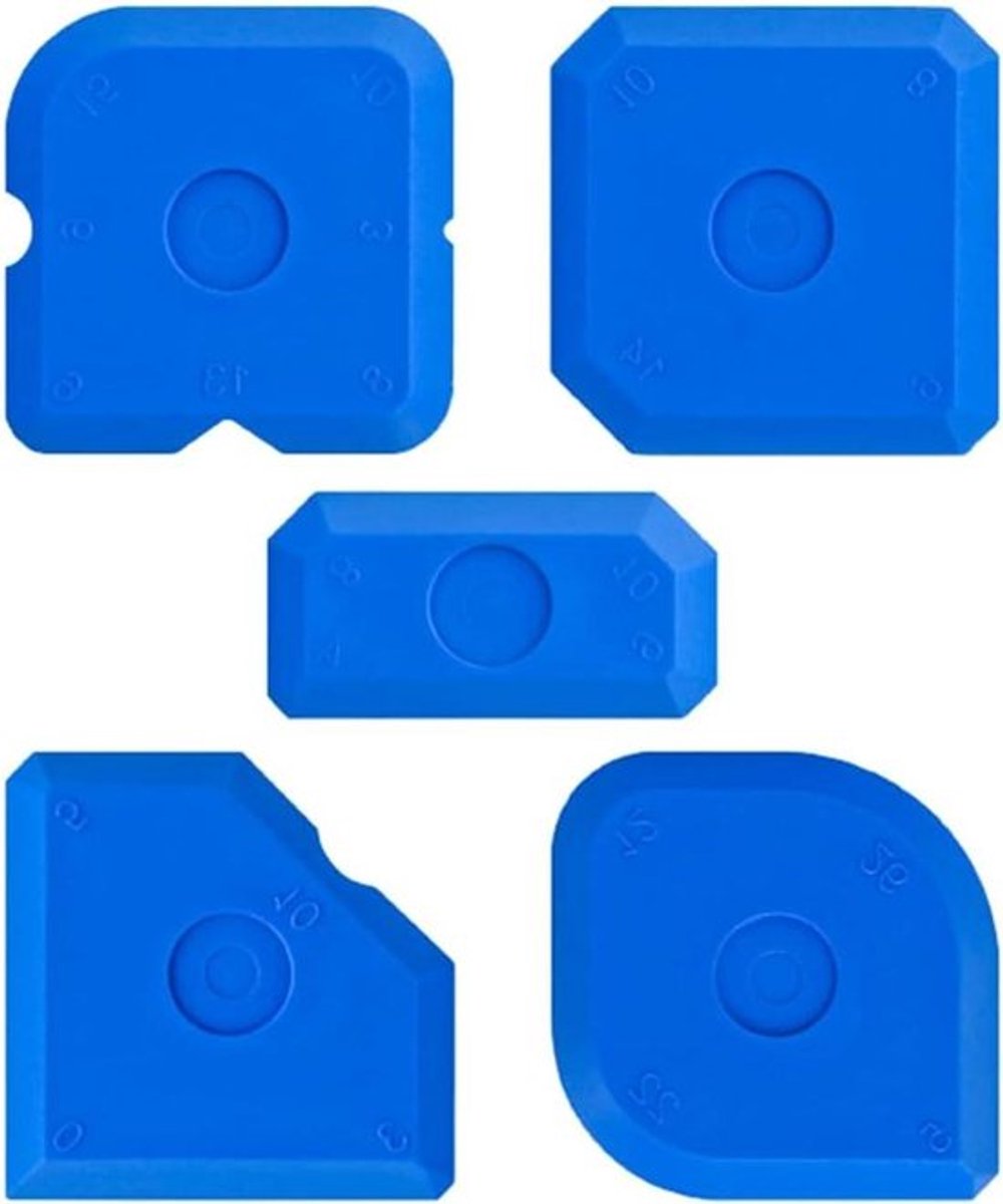 Siliconenkit- kitafwerkingstool - Blauw - Applicator - 5-delige kit - Geschikt voor badkamer - Blauw model - Kitafwerkingstool voor badkamer siliconenkit