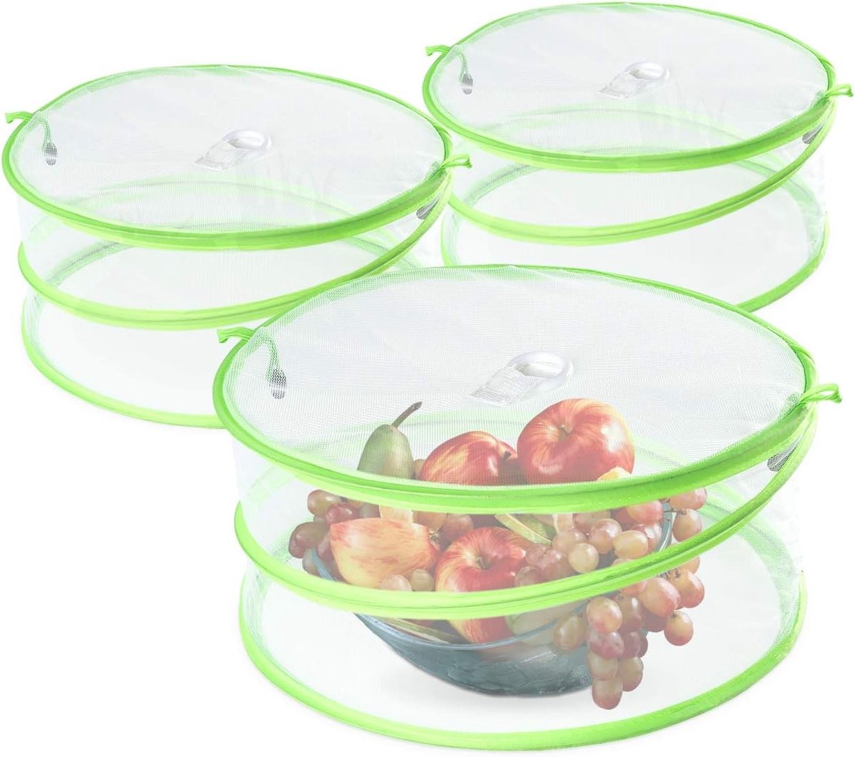 3-Pack Pop Up Voedselbedekkingen, Herbruikbare en Vouwbare Tentjes voor Buiten, Ideaal voor Picknicks en Tuinfeesten met Fruit en Groenten