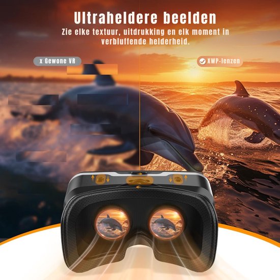 KAD® VR Bril - VR Bril met Controller - VR Bril Smartphone - Zwart - 24cm x 22cm x 12cm
