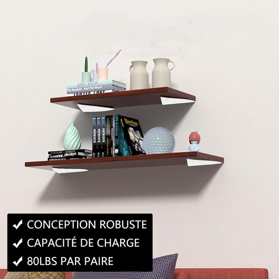 4 Stuks Zwevende Planksteunen, 17 cm, Onzichtbare Driehoekige Wandmontage, Wit, Ideaal voor Open Planken en DIY Kamers — afbeelding 5