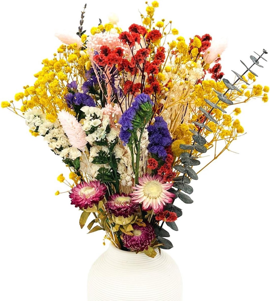 Thijox - Gedroogde Bloemenboeket Natuurlijke Decoratie voor Tafel - Boho Stijl met Echte Bloemen - Perfect voor Woonkamer, Bruiloft en DIY Creaties -