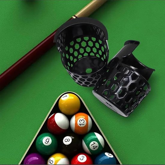 Biljart Zakken - Pooltafel Accessoires - Spel Organisatie - Handig Hangend Ontwerp - Set van 6 - Zwart — afbeelding 3