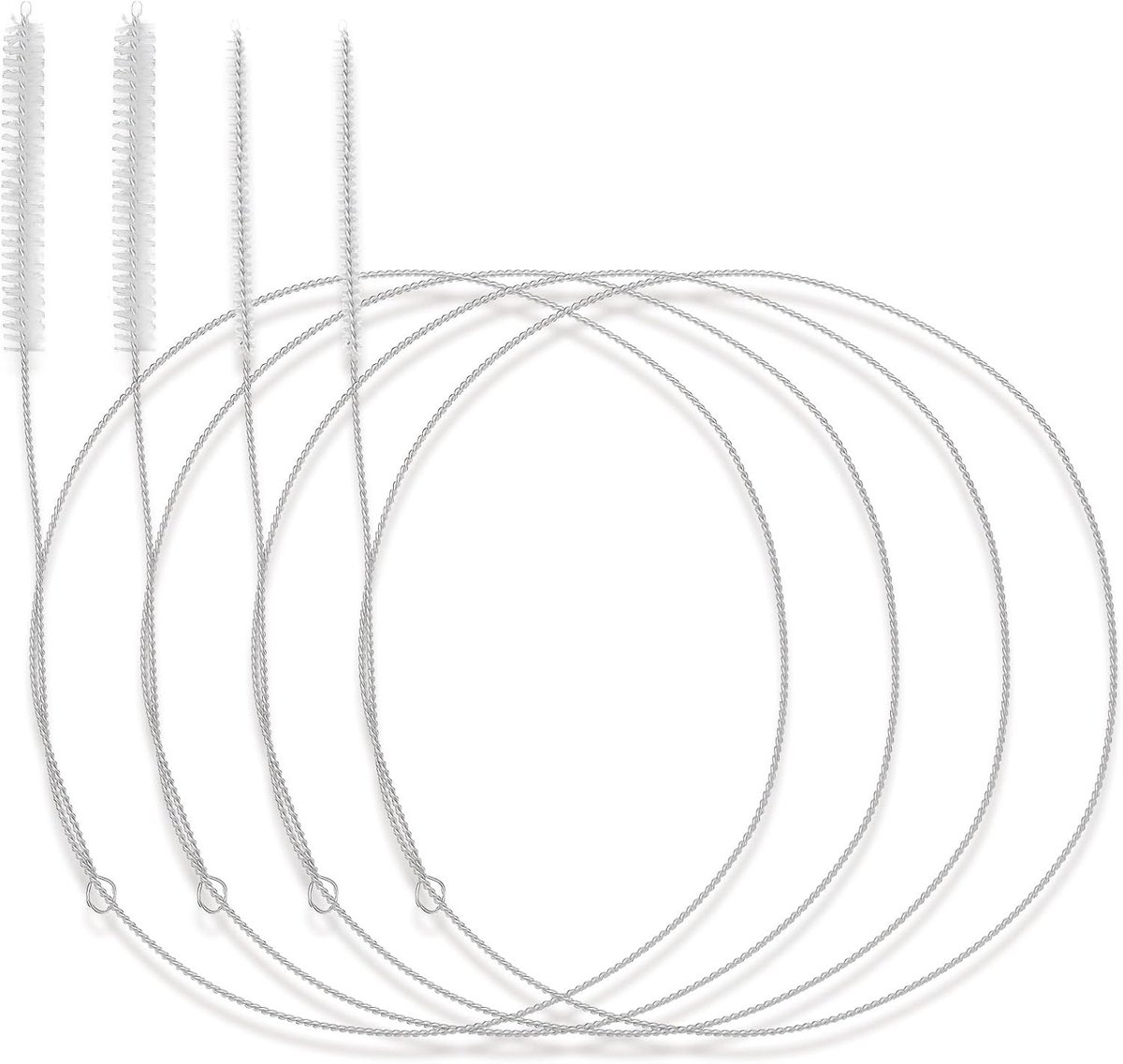 Set van 4 Flexibele Reinigingsborstels voor Lange Buizen - Nylon Borstels voor Afvoer, Koelkast en Keuken met Zachte Borstelkop van 40 Inch