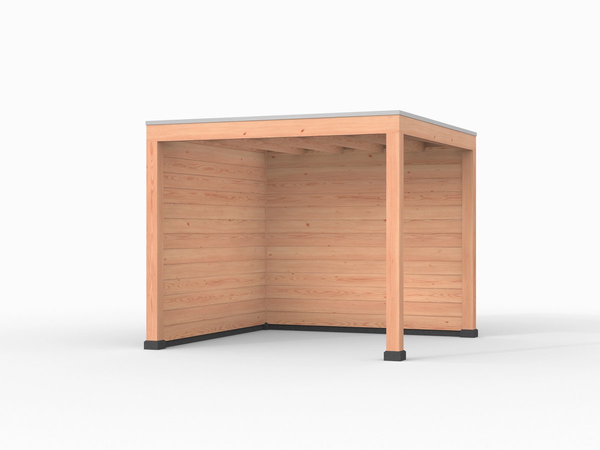 Douglas overkapping, 300 x 300, met achterwand en zijwand, Westwood Elegant Plus
