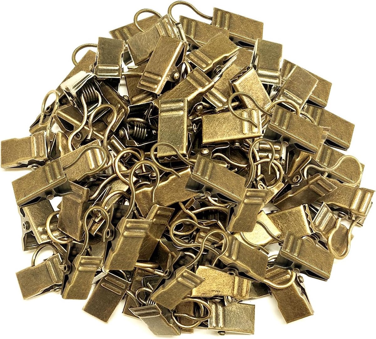 50 Stuks Gordijnclips met Haken, Metalen Clips voor Gordijnen, Douchegordijn Houders, Licht Hangers en Decoratieve Clips voor Thuis en Badkamer