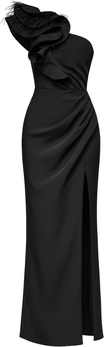 LARICA Jurk - polyester - rits - effen Zwart L