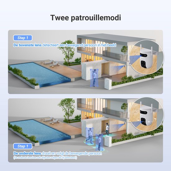 EZVIZ C9c 2K+2K Dual Lens Beveiligingscamera Buiten - Automatische Tracking - Persoons-/Voertuigdetectie - 40M Kleuren Nachtzicht - Tweeweg Audio - Dual-Band Wi-Fi 6 - Outdoor Camera Actieve Verdediging van EZVIZ — afbeelding 4