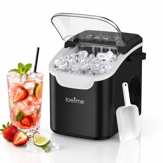 HomeGoodies - Ijsblokjesmachine - Ijsmachine - Ijsblokjesmaker - Ijsschep - 800 ml - Draagbaar - Zelfreinigingsfunctie - Zwart van homegoodies — afbeelding 4