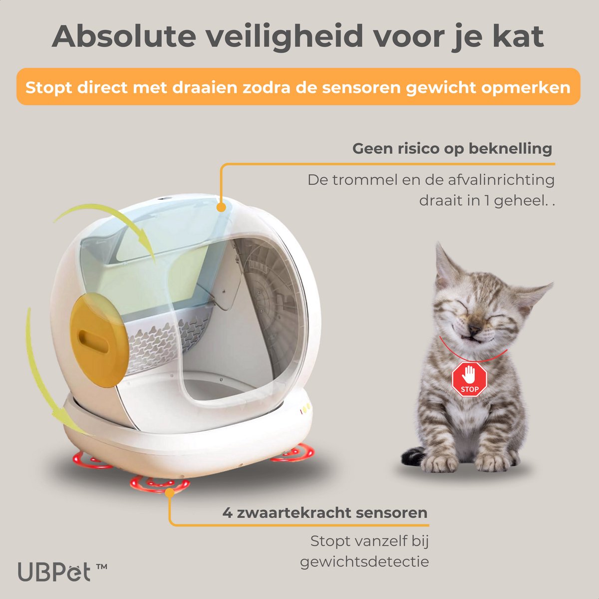 UBPET C20 automatische kattenbak met app en geurcontrole thumbnail 4