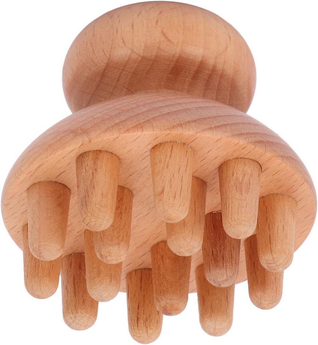 Houten Paddenstoelvormige Massager, Handmatig Massagehulpmiddel voor Anti-Cellulite, Lymfedrainage en Spierontspanning voor Hoofd, Taille, Buik en Bovenbenen
