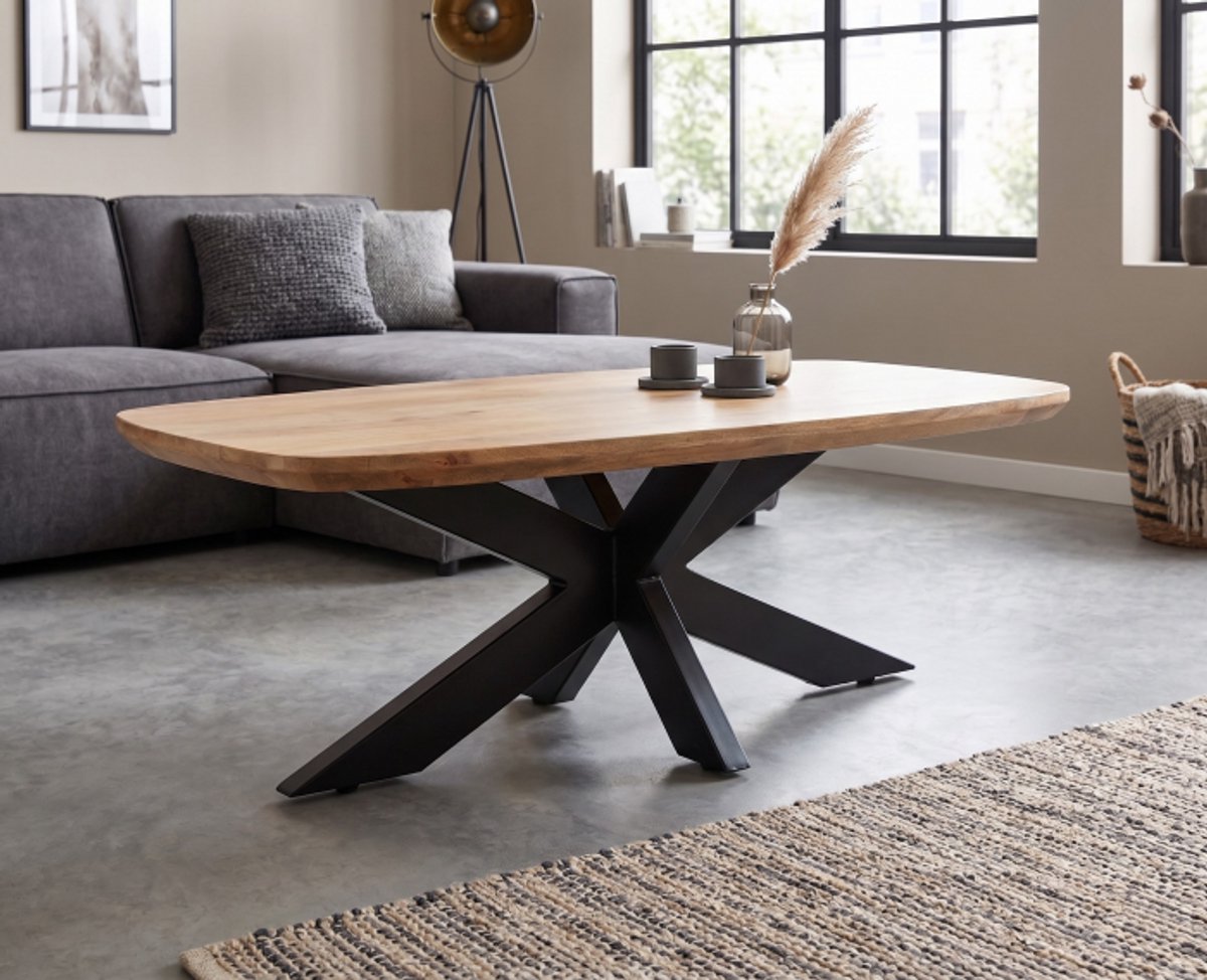 Meubelplaats Salontafel Colorado Deens ovaal mangohout 130x70x40 cm - Naturel