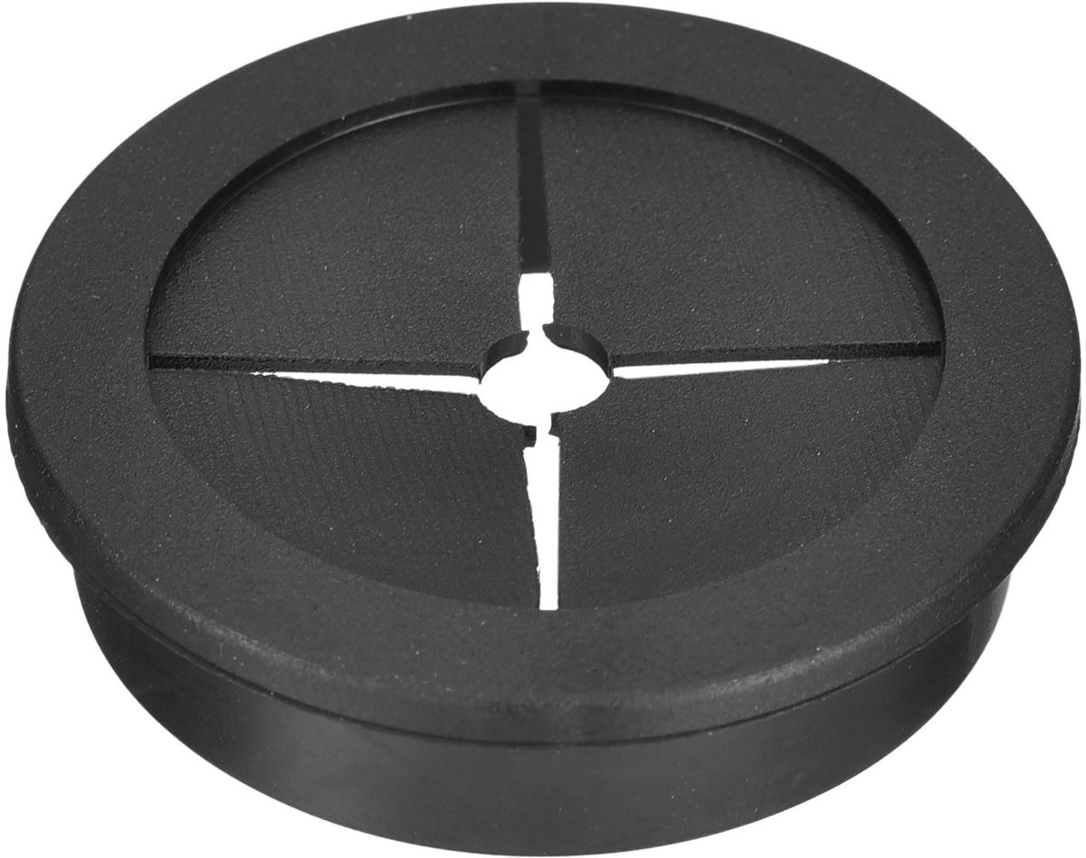 Kabeldoorvoer, 1 stuk, 1-3/4 inch (45 mm) kabeldoorvoer, flexibele rubberen kabeldoorvoer, gatafdekking, draad voor kabelorganizer, bureau, computer, zwart