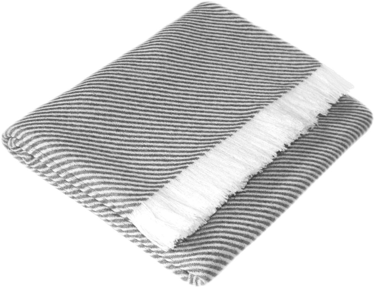Woondeken, 100% kasjmier handgeweven bankdeken, kasjmier wollen deken met franjes, woondeken, knuffeldeken, omslagdoek, grijs en wit
