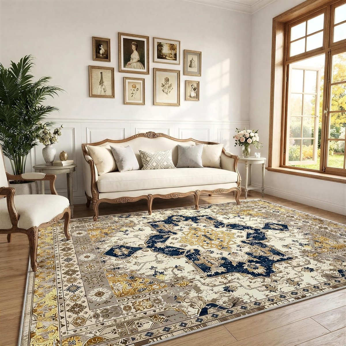 tapijt, woonkamer, 240 x 300 cm, geel, slaapkamer, woonkamer, wasbaar, zacht, antislip, vloerkleden, eetkamer, kantoor, laagpolig, groot, tepich