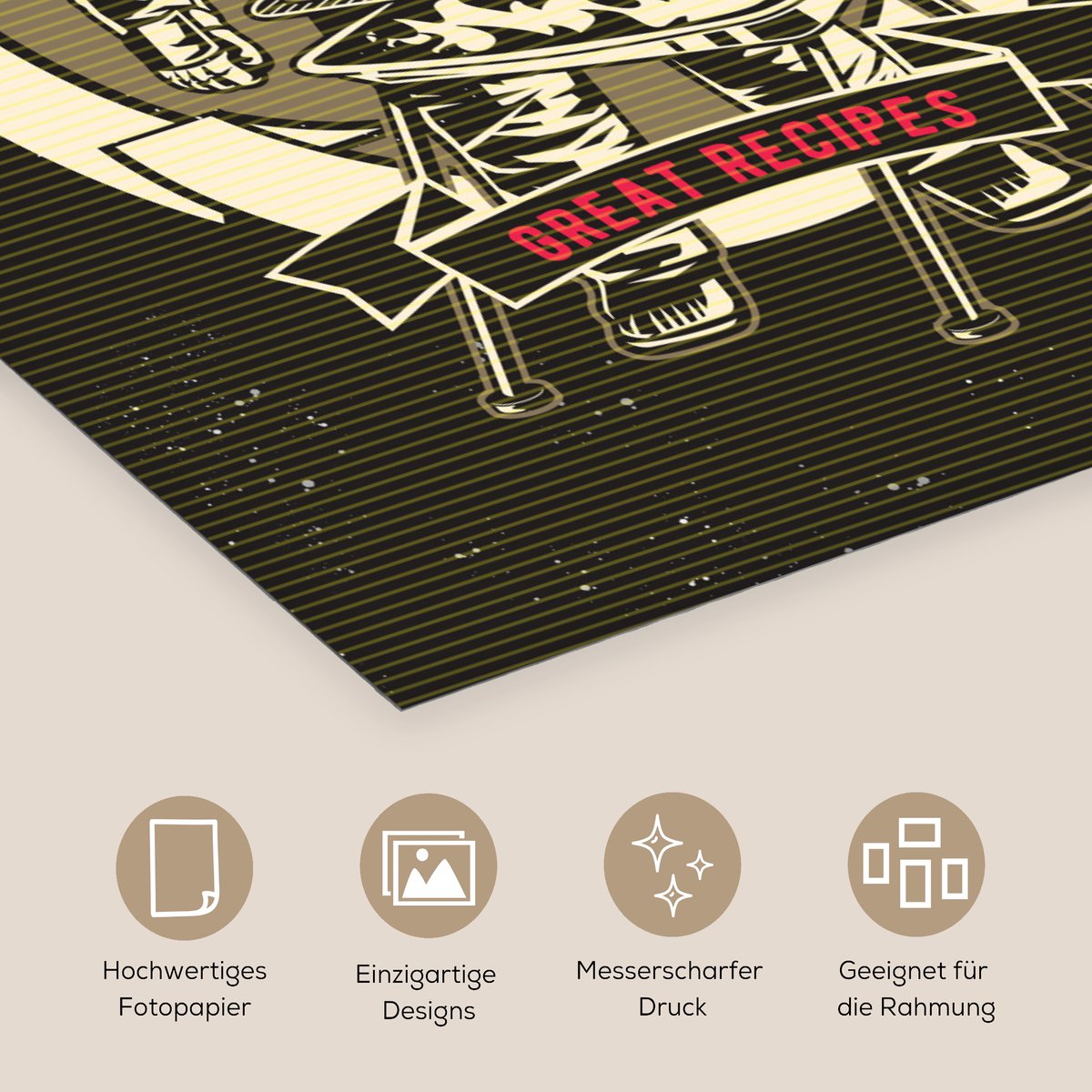 Poster 80x120 cm - Vintage - Astronaut - BBQ - Posters - Kamer decoratie - Wanddecoratie w