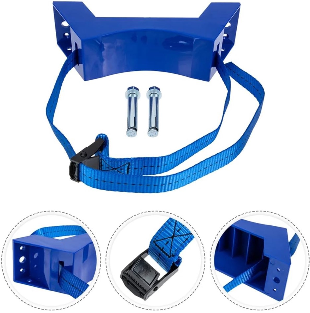 Dailygoods- Gasfleshouder Vaste Houder - Wandhouder - Cilinderhouder - Veiligheidsketting - Kunststof/Staal - Hoogwaardig en Robuust