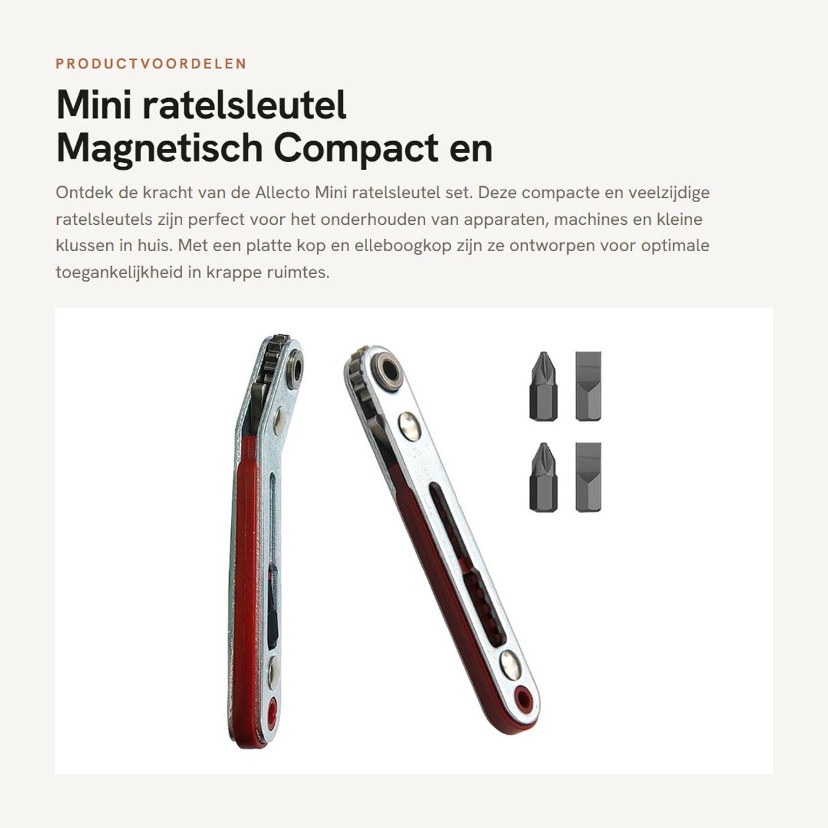 Dailygoods- Mini Ratelsleutel Set - 2 Stuks - Magnetisch - Platte/Ellboogkop - 1/4" Micro Schroevendraaier - Duurzaam Gelegeerd Staal