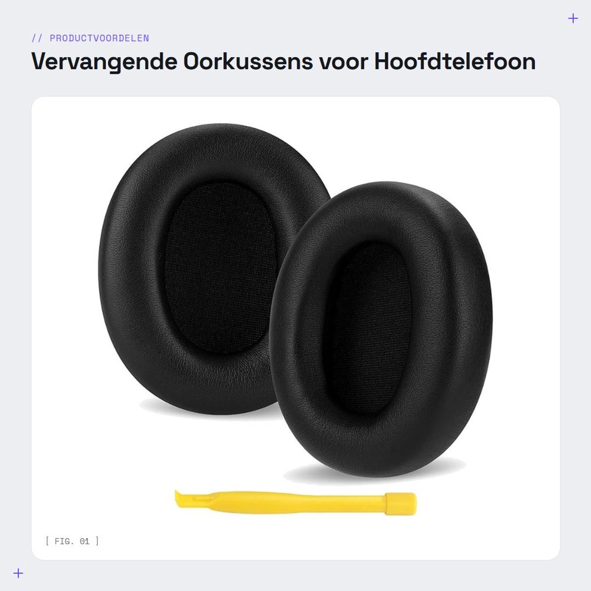 Dailygoods- Oorkussens Vervangend voor Skullcandy Crusher ANC2 - Oorkussens - Hoofdtelefoon Pad - Eiwit Leer - 2 Stuks - 3.6"x3.1"x0.7 - Hoofdtelefoon Kussens
