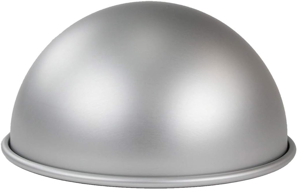 BALL084 Aluminium kogel/halfrond pan, 20 x 10 cm geanodiseerd aluminium taartvorm, zilver