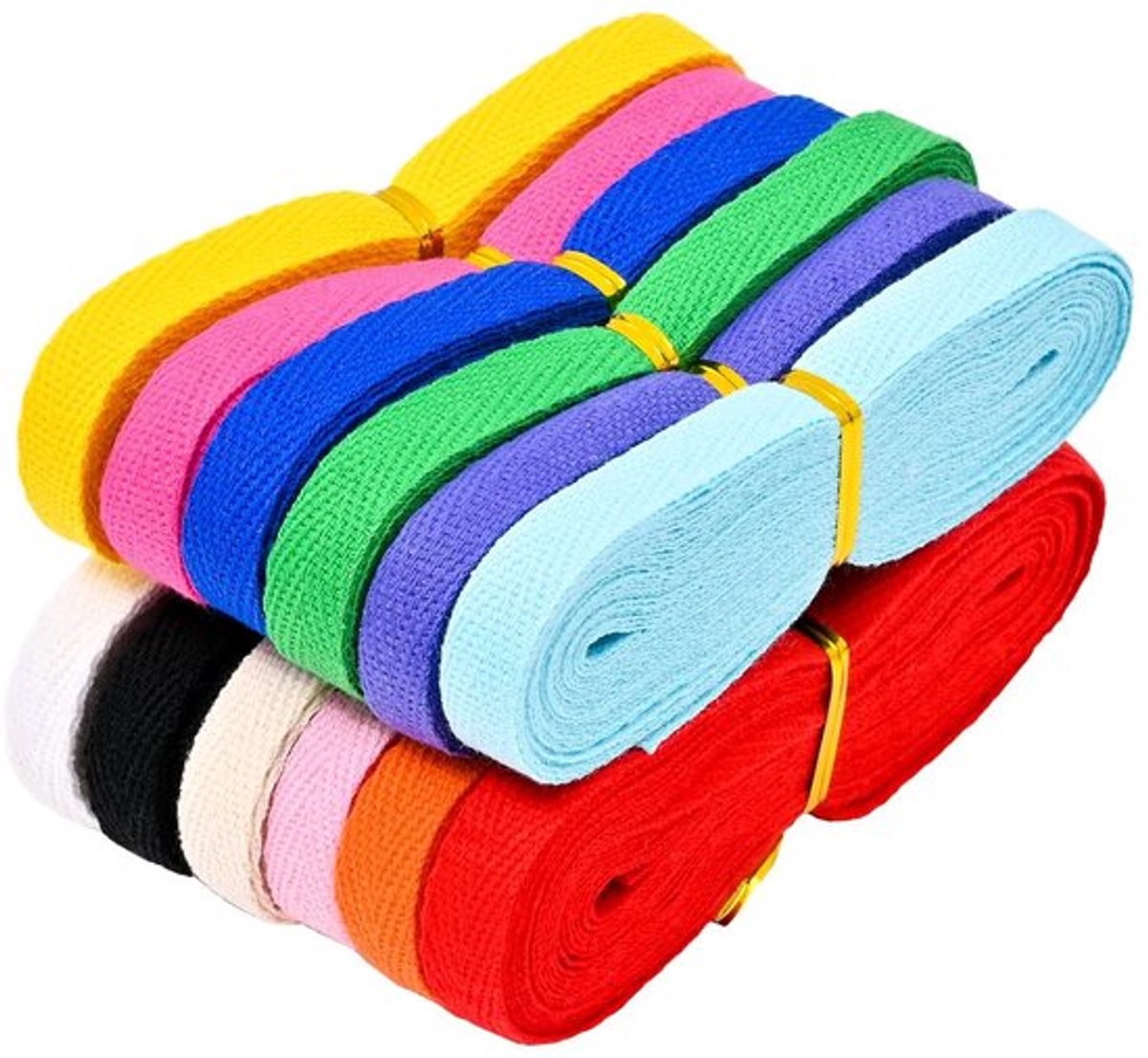 Jhubersproducts - Natuurlijke Twill Visgraat Webbing - 12 Kleuren