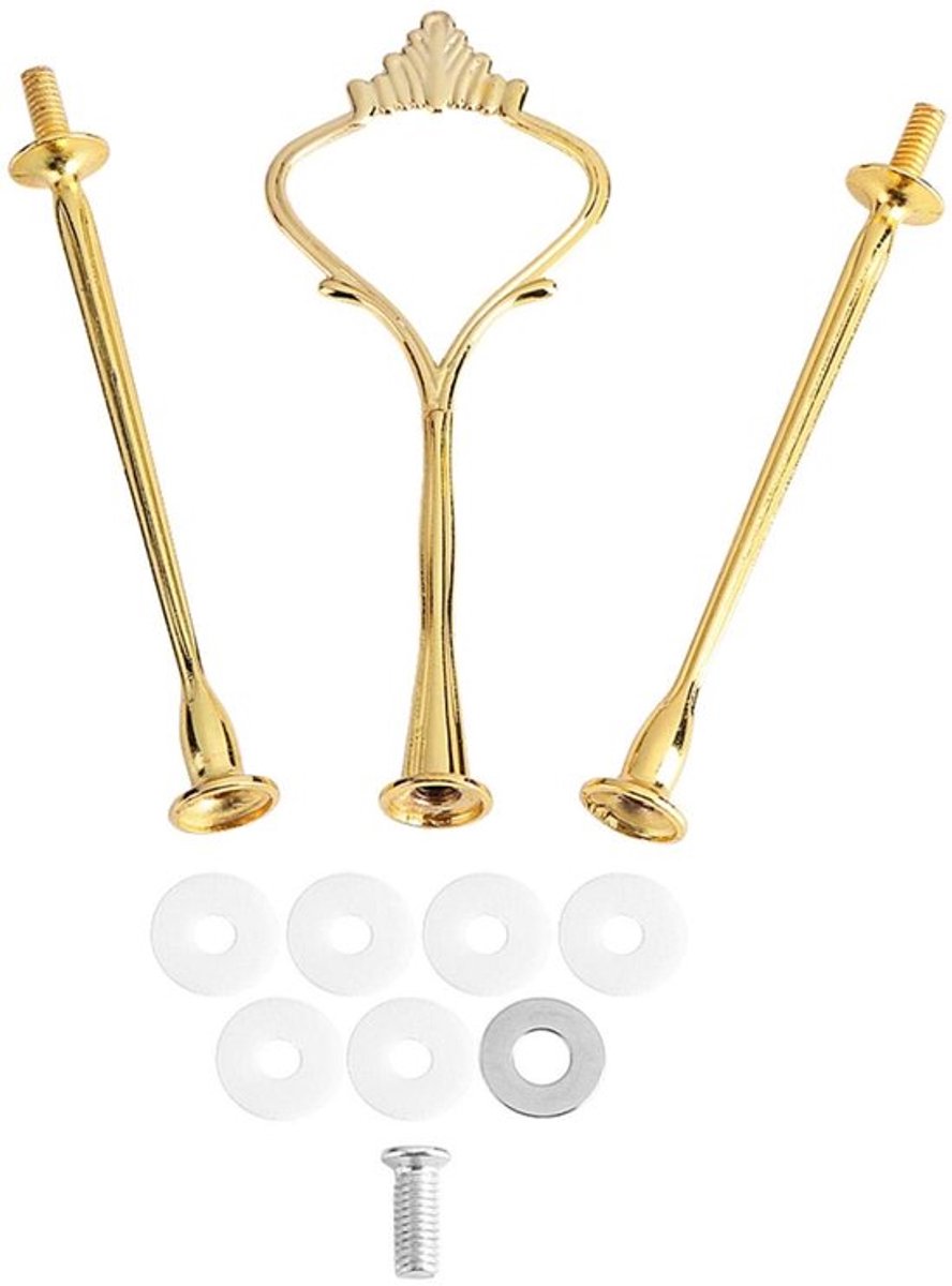 Dailygoody - Tiered Rod Set - Bruidstaart Cake Stand - Gouden Kleur