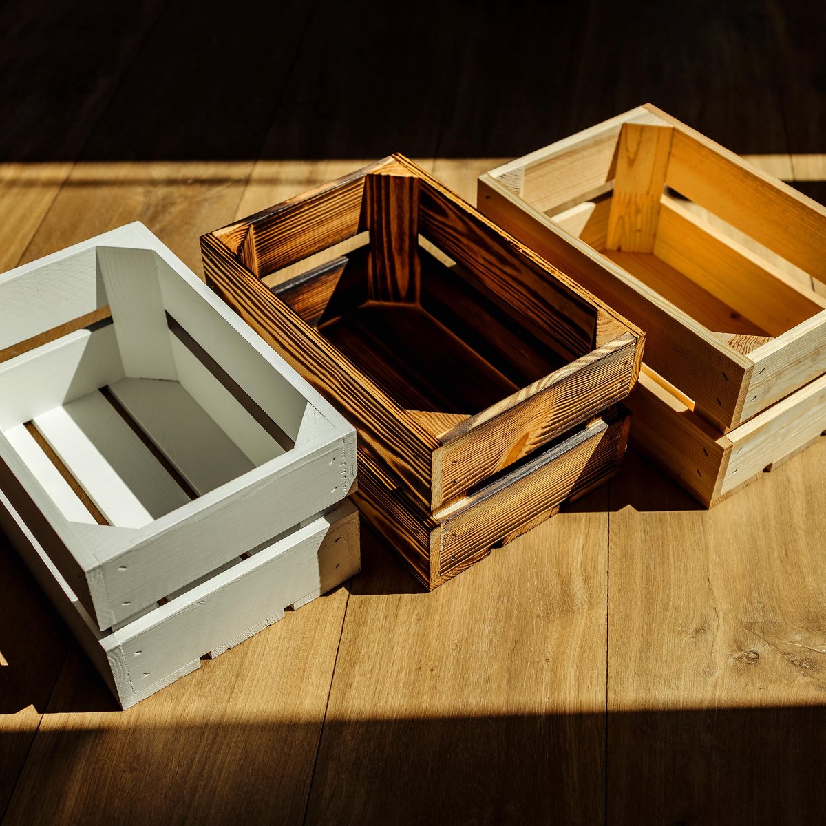 Deco Natuurlijke Houten Kist Witte | 30 x 20 x 15 cm | Houten Mand Ideaal voor Opslag Cadeau Decoratie DIY Ambachten | voor Documenten Speelgoed Gereedschap