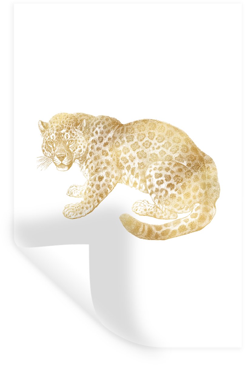 Muurstickers - Sticker Folie - Dieren - Vintage - Goud - Afrika - 40x60 cm - Plakfolie - M