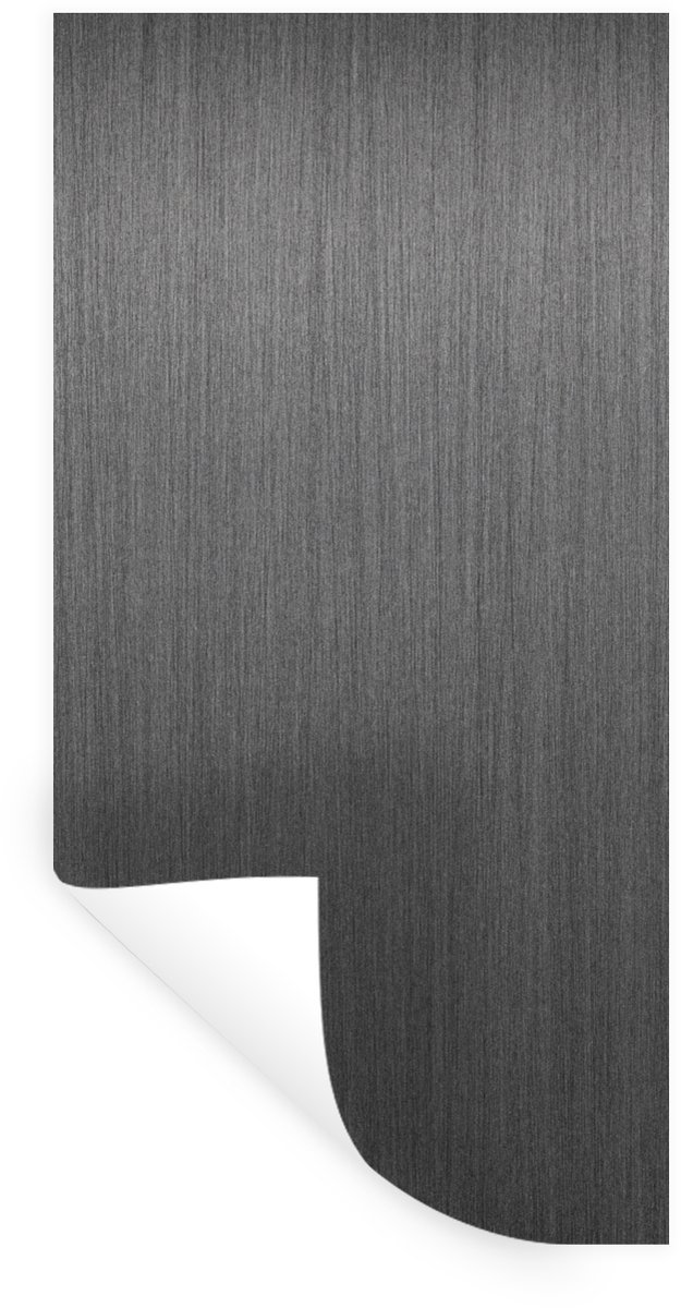 Muurstickers - Sticker Folie - Metaal print - Grijs - Lijn - 60x120 cm - Plakfolie - Muurs