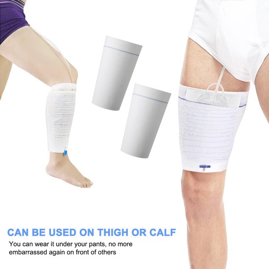 4Pcs Katheter Been Tas Houder Herbruikbare Katheter Mouwen Blijven Op Zijn Plaats Urine Been Tas Houder Riem Urinezakken Voor Mannen Vrouwen Medium — afbeelding 4