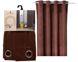 Atmosphera gordijn lilou - 2x - L260 x B140 cm - bruin - polyester - met ringen
