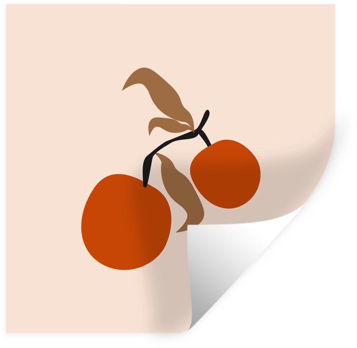 Muurstickers - Sticker Folie - Zomer - Appels - Pastel - 120x120 cm - Plakfolie - Muurstic