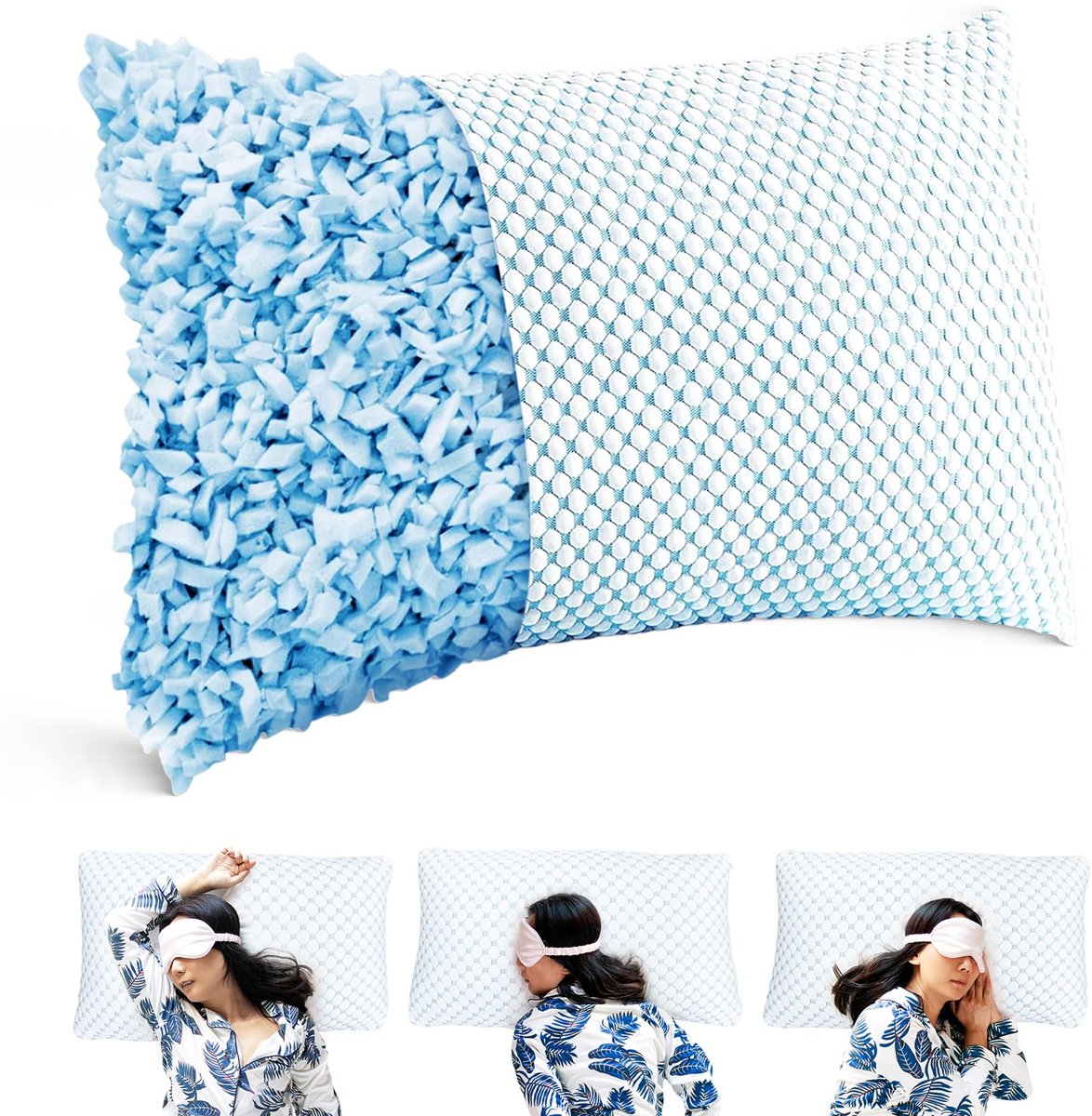 slaapkussen 50x70 met memory foam en gel - Ergonomisch neksteunkussen voor rugslapers en zijslapers - Koelend, hygiënisch en comfortabel