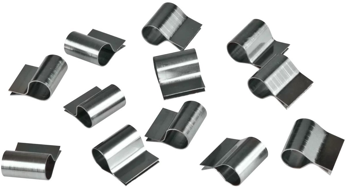 Windhager Roestvrijstalen bevestigingsclips, lichte asafdekkingen, kelderafdekkingen, clips, bevestigingsset, pak van 12, Z19, 03779, 1x1.5x1,7 cm