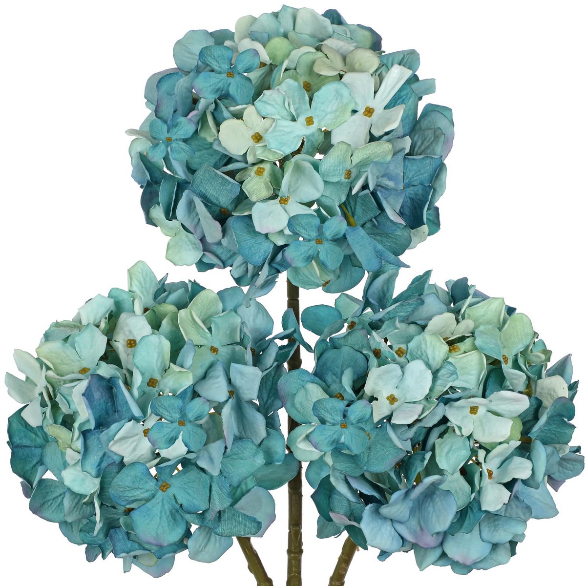 Set van 3 kunstmatige hortensia's kunstmatige hortensia's kunstbloemen als echte hortensia's voor vaas, woonkamer, bruiloft en tafeldecoratie, thuis, bloemstuk
