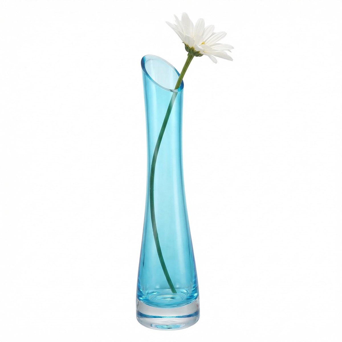Vaas kleine bloem knop vaas decoratieve enkele steel vaas glazen flessen bloemen vazen middelpunt voor thuis en kantoor decor (blauw)