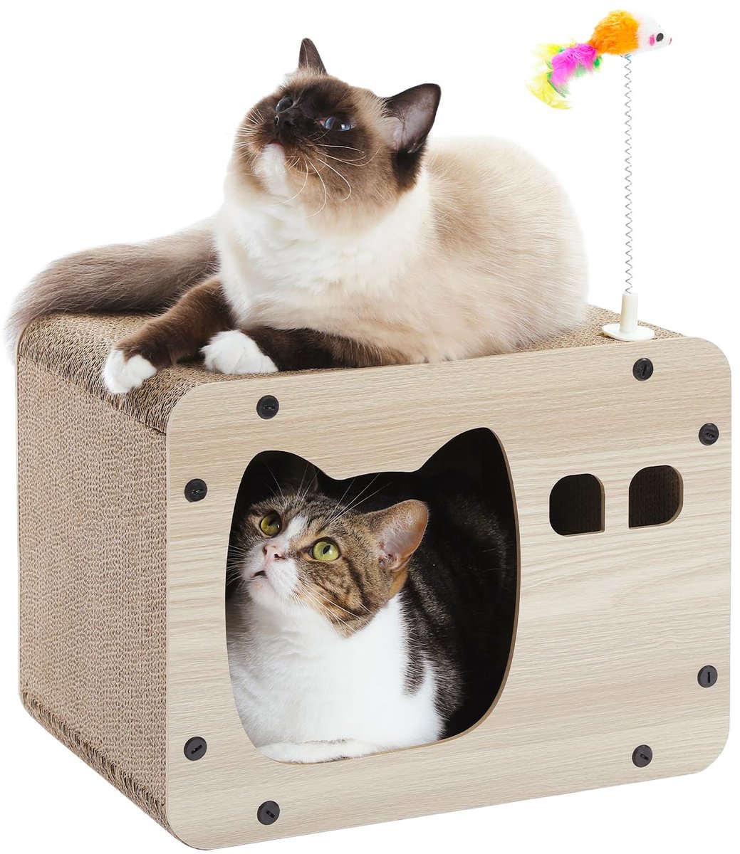krabmat voor katten, krabpad kratz, golfkarton krabplank, krabmeubel met speelgoed, krabmat voor binnenkatten als meubelbescherming