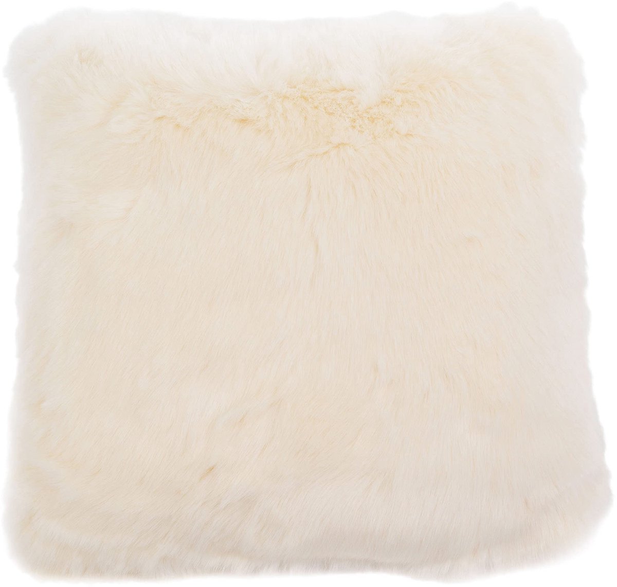 Kussenhoes, kunstbont in luxe bontlook, design ijsbeer, 50 x 50 cm - crèmewit/beige