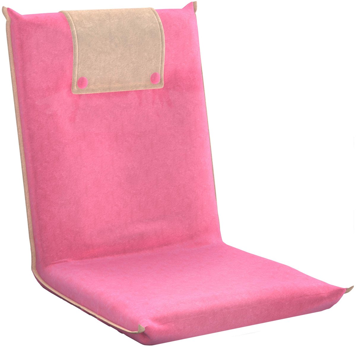 Vloerstoel met rugleuning Easy II - ideaal als zitkussen & outdoor klapstoel voor meditatie, yoga, camping of als ligstoel - roze