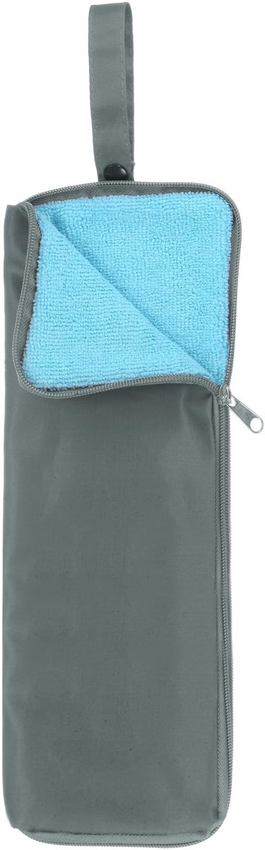 Transporttas 4,7 x 12,6 inch Draagbare Omkeerbare Natte Paraplu Manchet Opvouwbare Waterdichte Hoes voor Opslag Reizen Huis Donkergrijs, Grijs