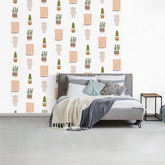 Papier peint - Papiers Papier peint photo Salle de bain - Plantes - Motif - Largeur 280 cm x Hauteur 280 cm
