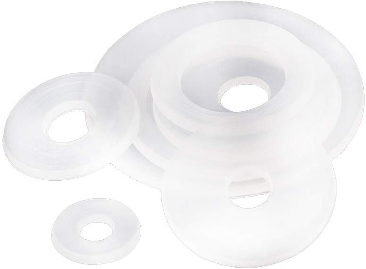 Dailygoods- Sluitringen 100 Stuks - Zachte Nylon Pakking - Kunststof Sluitringen - Isolatiering - Slijtvast - Corrosiebestendig - Onderlegringen