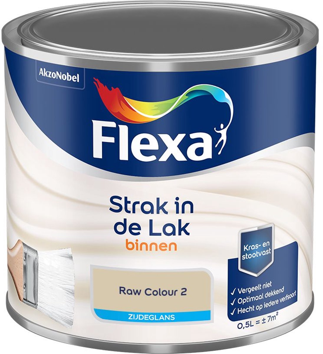 Flexa - Strak In De Lak Binnenlak Zijdeglans - Raw Colour 2 - Mengverf - 500 Ml