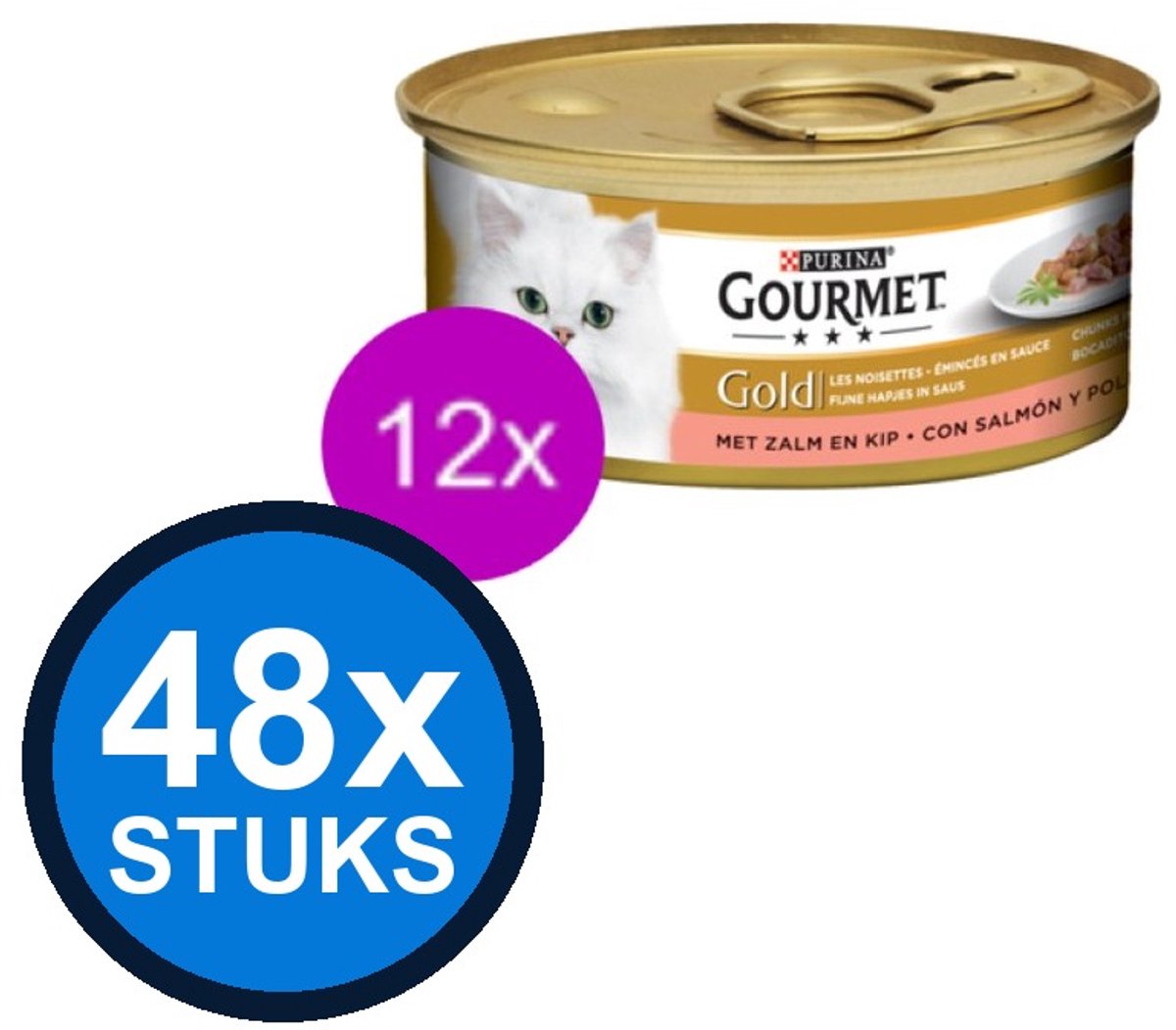 Gourmet Gourmet Gold - Mousse Zalm - Kattenvoer - 48 x 85g