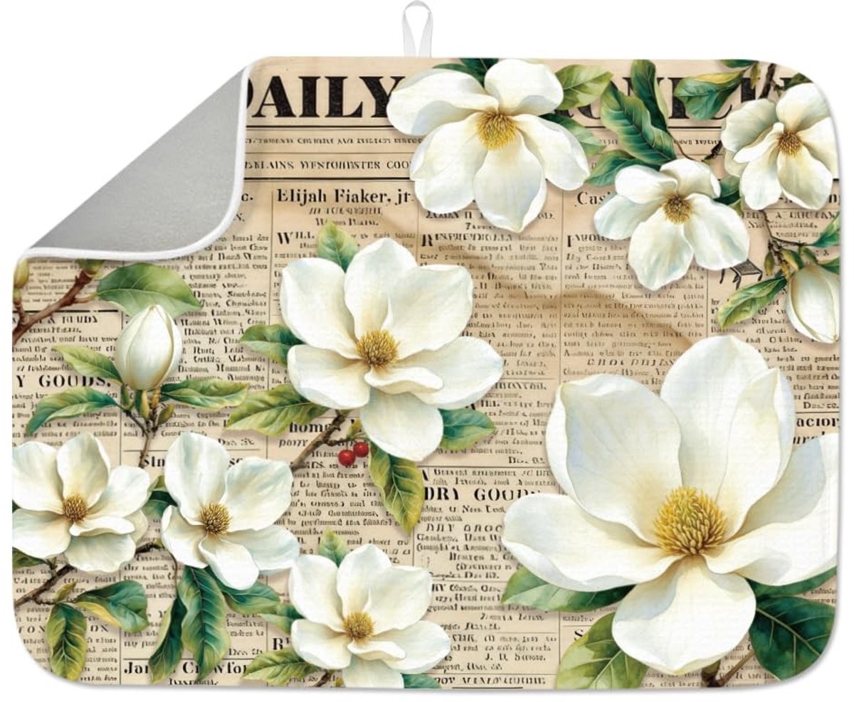 SolidKeus - Vintage Witte Magnolia Droogmat voor Keuken en Koffiebar
