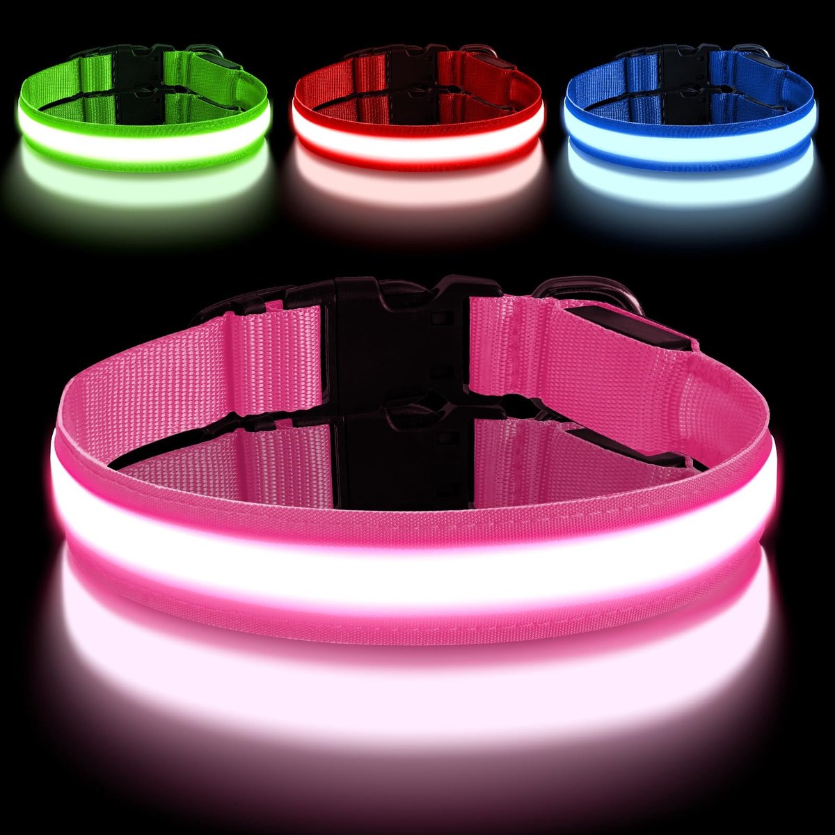 SolidKeus - Oplaadbare LED Hondenhalsband met 3 Verlichtingsmodi